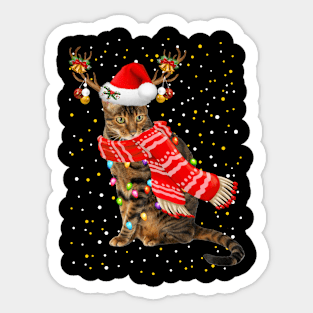 Toyger Cat Christmas Sticker